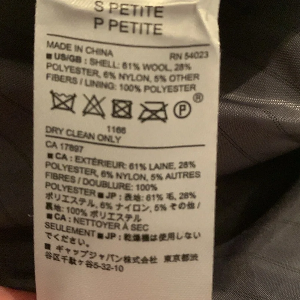 Banana Republic double breasted wool blend coat sz petite small - Picture 6 of 8